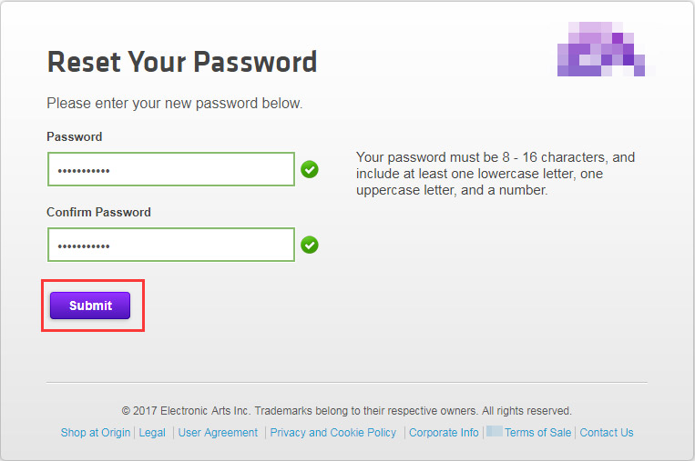 Enter new password to login